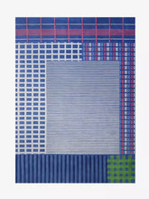Checkered blue tufted rug